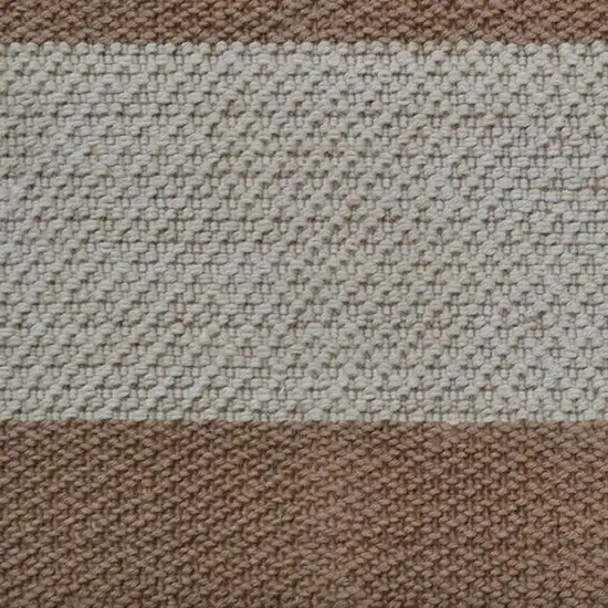 Brown And Beige  Jute Striped Hand Woven Area Rug Photo 4