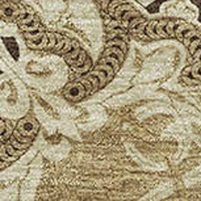 Brown And Beige Medallion Washable Area Rug With UV Protection Photo 3