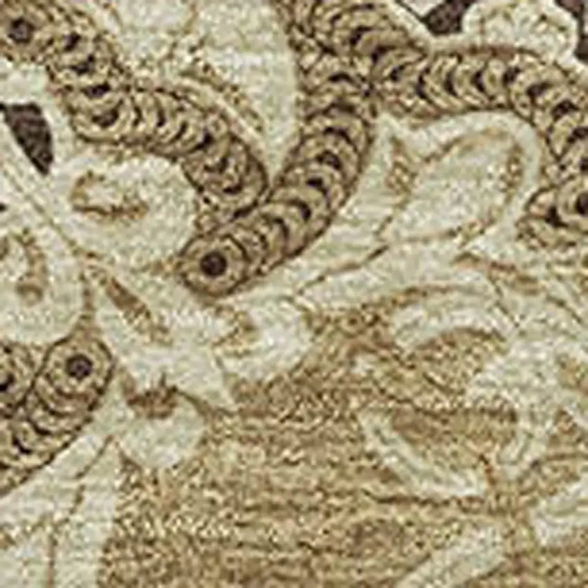 Brown And Beige Medallion Washable Area Rug With UV Protection Photo 3