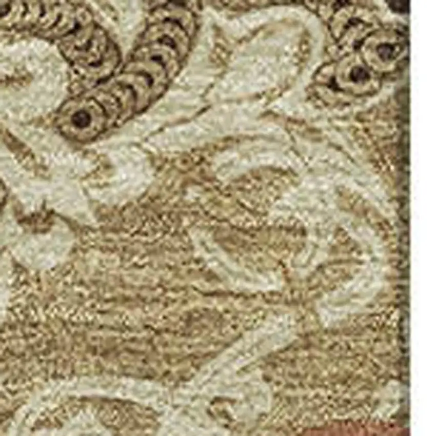 Brown And Beige Medallion Washable Area Rug With UV Protection Photo 3