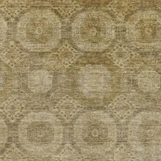 Brown And Beige Medallion Washable Indoor Outdoor Area Rug Photo 4