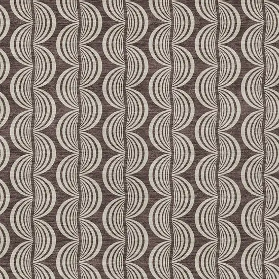 Brown And Beige Ogee Washable Indoor Outdoor Area Rug Photo 5