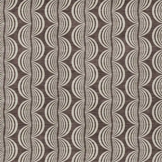 Brown And Beige Ogee Washable Indoor Outdoor Area Rug Photo 5