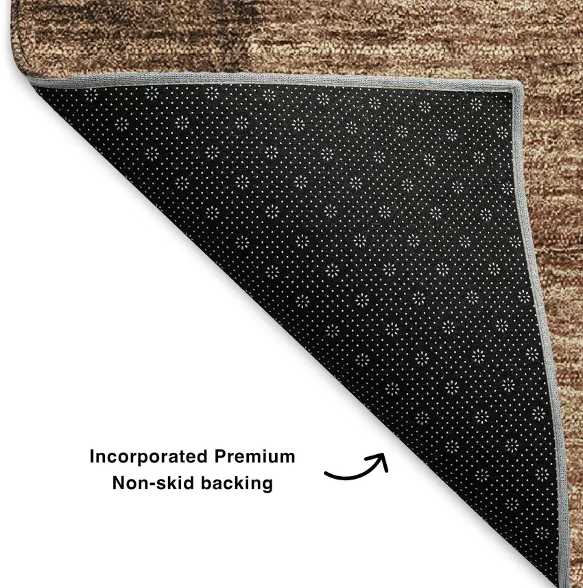 Brown And Beige Ombre Washable Area Rug With UV Protection Photo 7