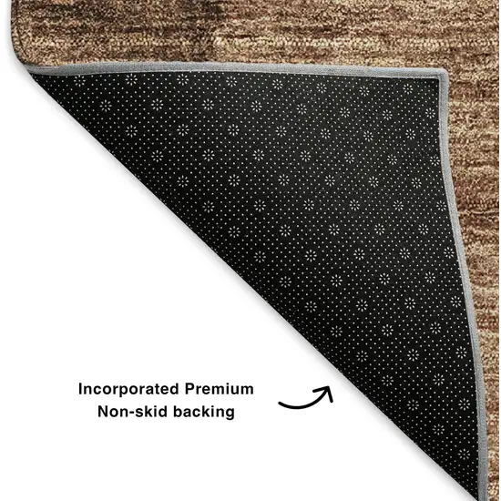 Brown And Beige Ombre Washable Area Rug With UV Protection Photo 6