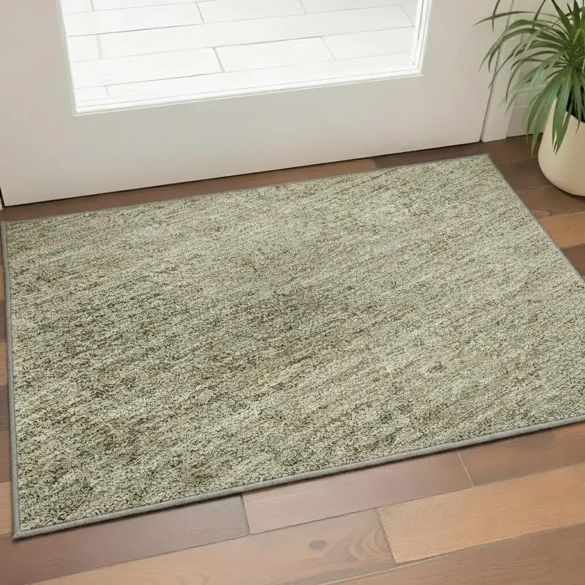 Brown And Beige Ombre Washable Area Rug With UV Protection Photo 2