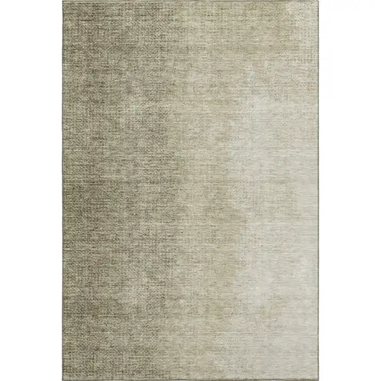 Brown And Beige Ombre Washable Area Rug With UV Protection Photo 5