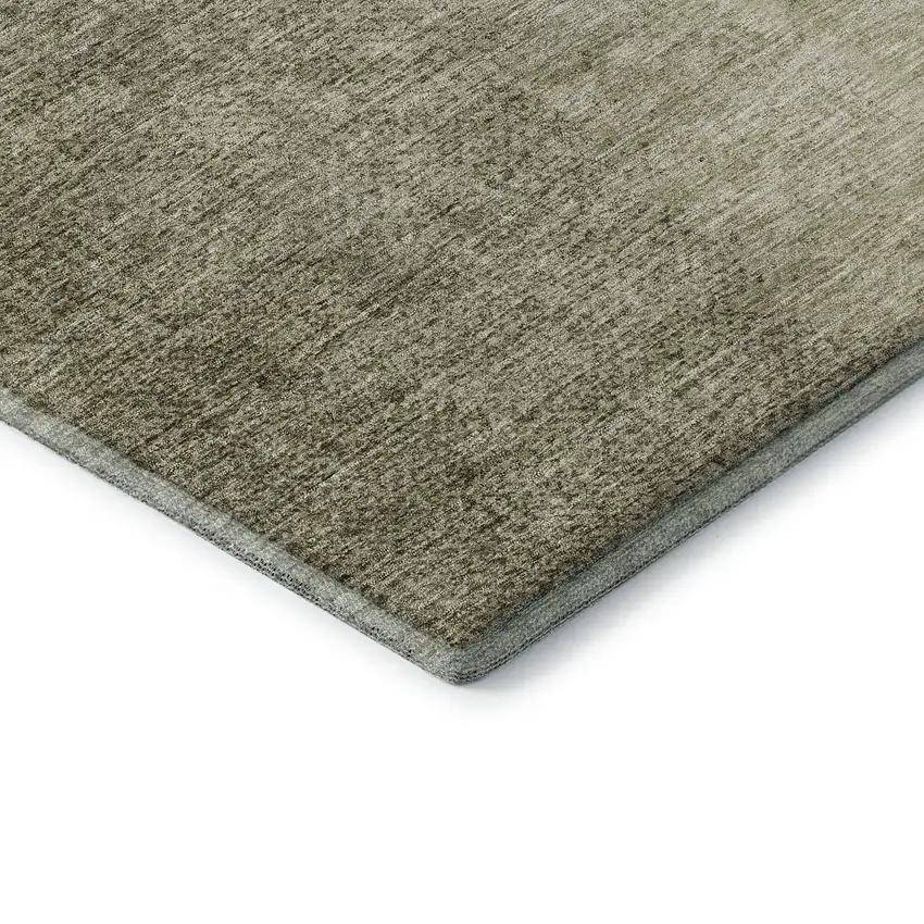Brown And Beige Ombre Washable Area Rug With UV Protection Photo 8
