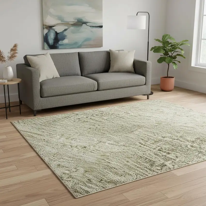 Brown And Beige Ombre Washable Area Rug With UV Protection Photo 2