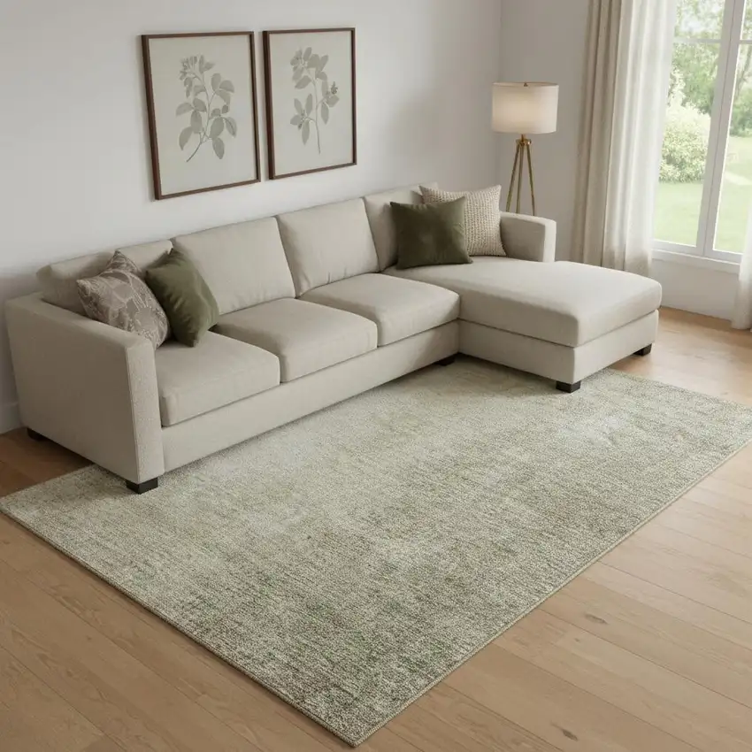 Brown And Beige Ombre Washable Area Rug With UV Protection Photo 2