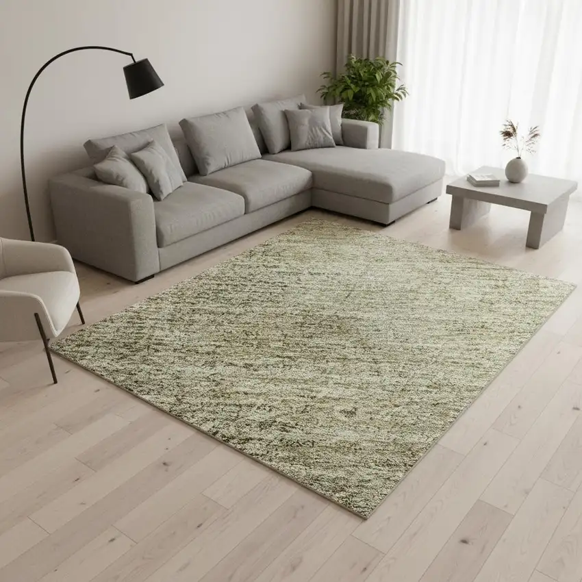 Brown And Beige Ombre Washable Area Rug With UV Protection Photo 2