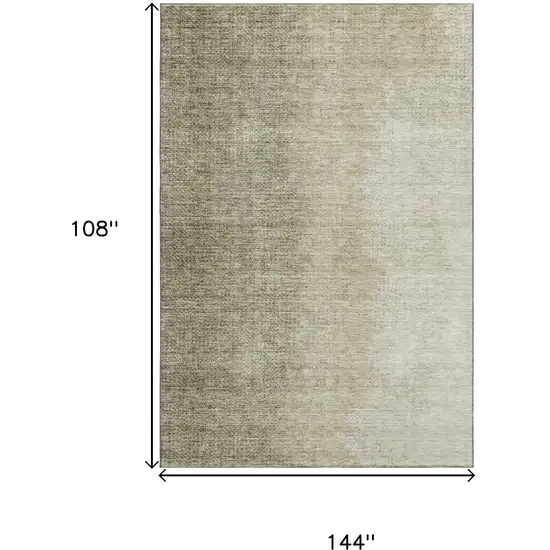Brown And Beige Ombre Washable Area Rug With UV Protection Photo 3