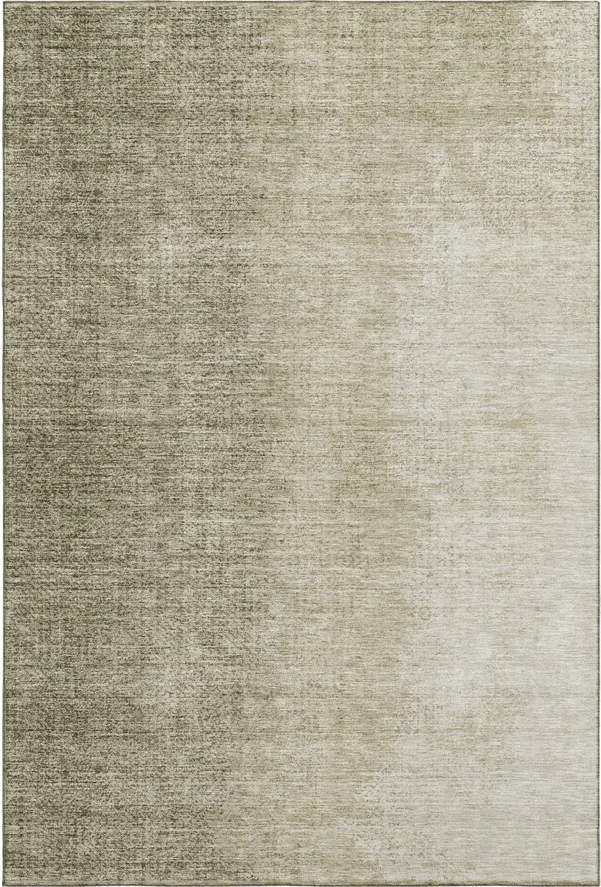 Brown And Beige Ombre Washable Area Rug With UV Protection Photo 6