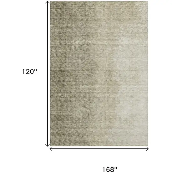 Brown And Beige Ombre Washable Area Rug With UV Protection Photo 3
