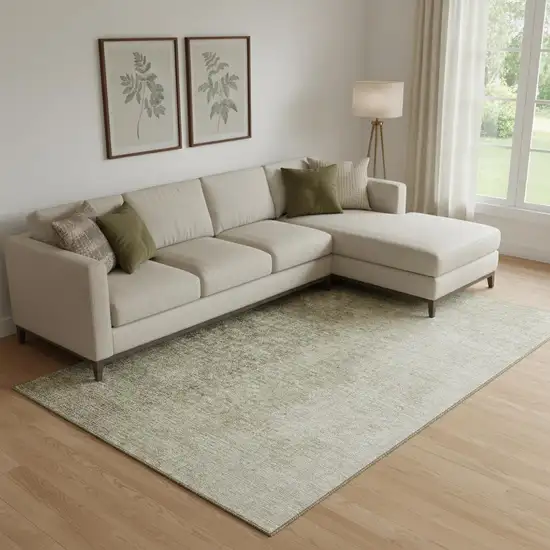 Brown And Beige Ombre Washable Area Rug With UV Protection Photo 1