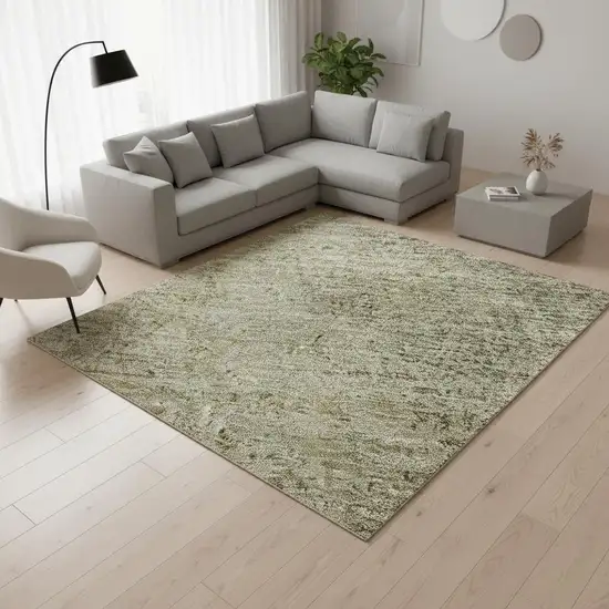 Brown And Beige Ombre Washable Area Rug With UV Protection Photo 2