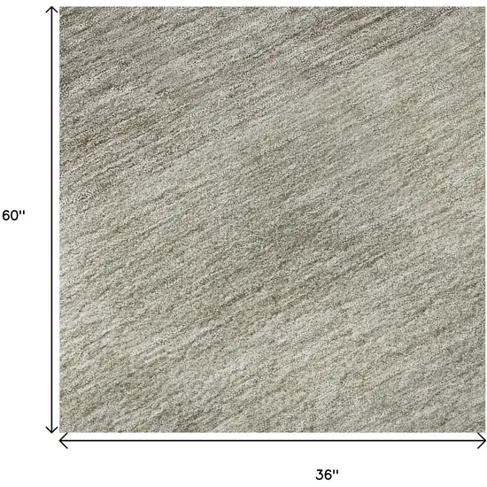 Brown And Beige Ombre Washable Area Rug With UV Protection Photo 8