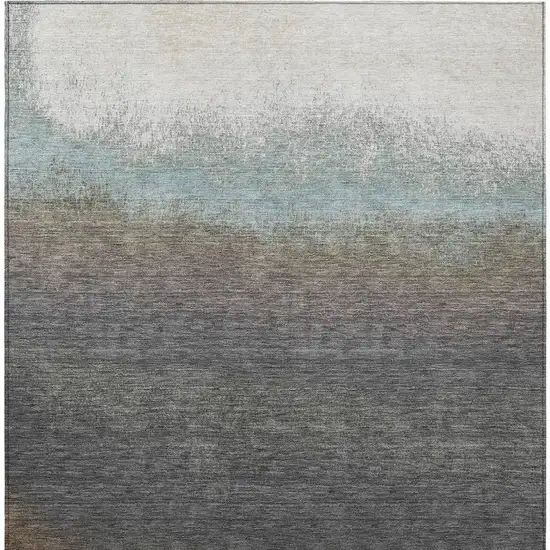 Brown And Beige Ombre Washable Indoor Outdoor Area Rug Photo 3