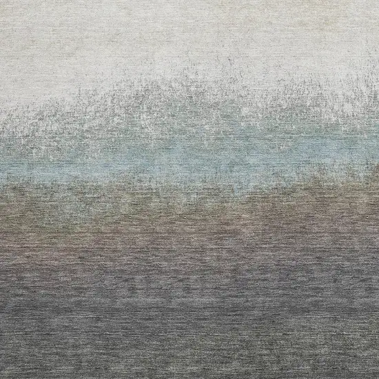 Brown And Beige Ombre Washable Indoor Outdoor Area Rug Photo 3