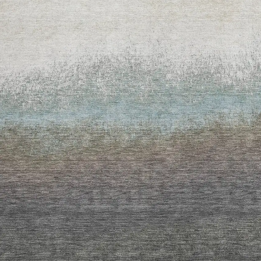 Brown And Beige Ombre Washable Indoor Outdoor Area Rug Photo 3