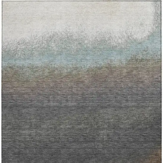 Brown And Beige Ombre Washable Indoor Outdoor Area Rug Photo 3