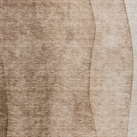 Brown And Beige Ombre Washable Indoor Outdoor Area Rug Photo 5