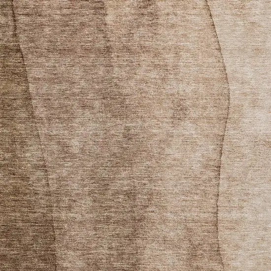 Brown And Beige Ombre Washable Indoor Outdoor Area Rug Photo 5