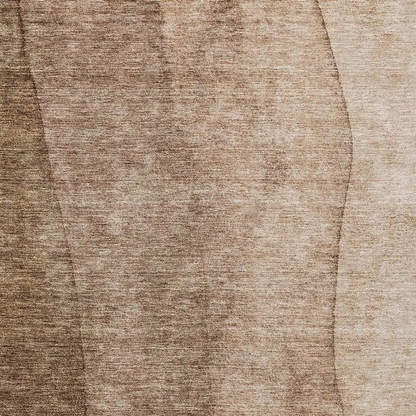 Brown And Beige Ombre Washable Indoor Outdoor Area Rug Photo 5