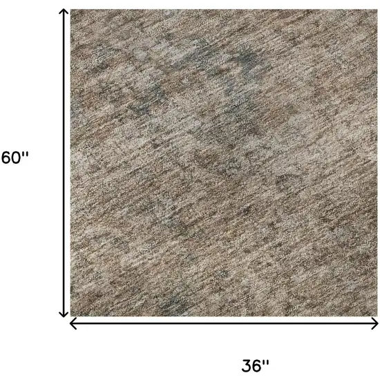 Brown And Beige Oriental Washable Area Rug With UV Protection Photo 9