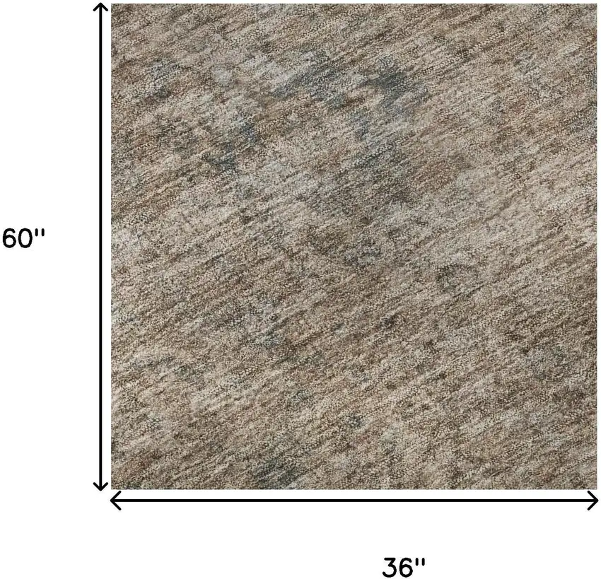 Brown And Beige Oriental Washable Area Rug With UV Protection Photo 9