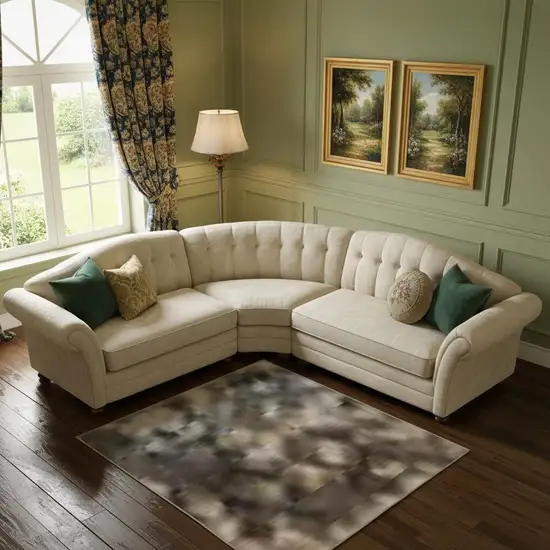 Brown And Beige Oriental Washable Area Rug With UV Protection Photo 2