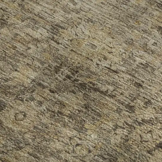 Brown And Beige Oriental Washable Area Rug With UV Protection Photo 3