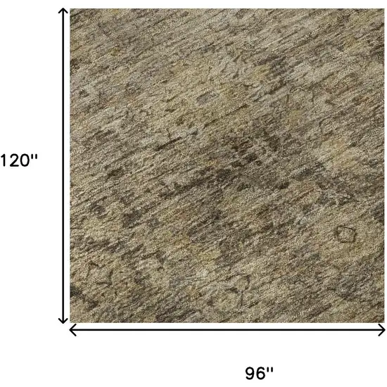 Brown And Beige Oriental Washable Area Rug With UV Protection Photo 8