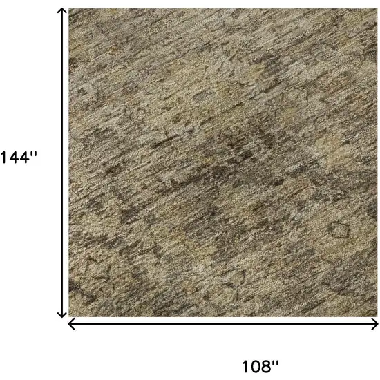 Brown And Beige Oriental Washable Area Rug With UV Protection Photo 8