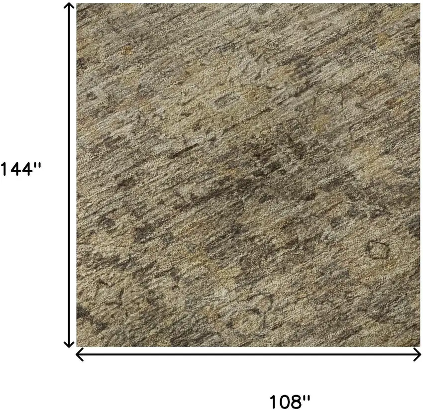 Brown And Beige Oriental Washable Area Rug With UV Protection Photo 8