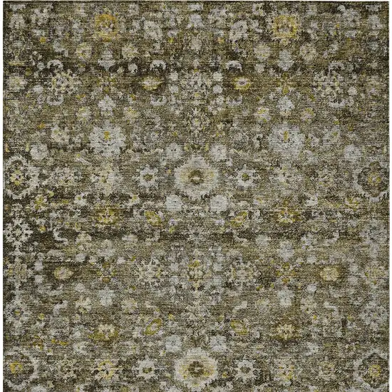 Brown And Beige Oriental Washable Indoor Outdoor Area Rug Photo 5
