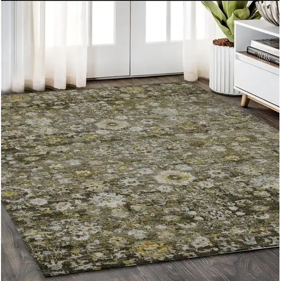 Brown And Beige Oriental Washable Indoor Outdoor Area Rug Photo 9