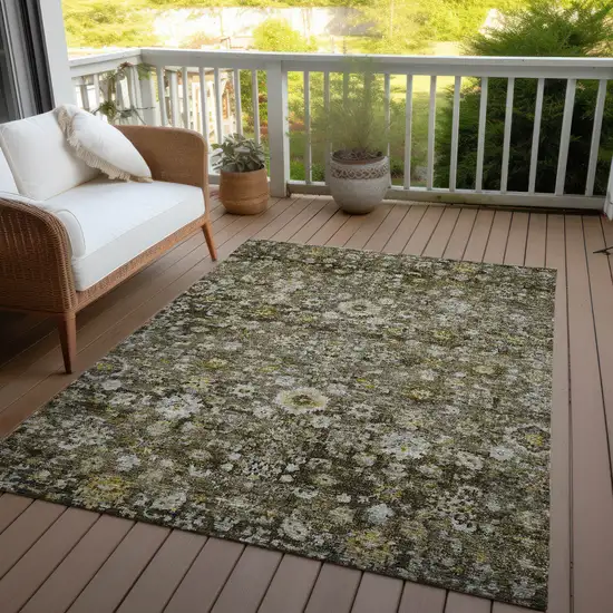 Brown And Beige Oriental Washable Indoor Outdoor Area Rug Photo 7