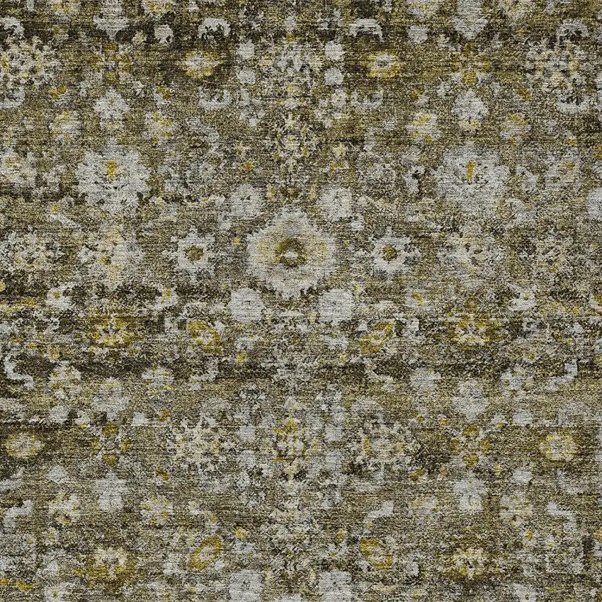 Brown And Beige Oriental Washable Indoor Outdoor Area Rug Photo 5