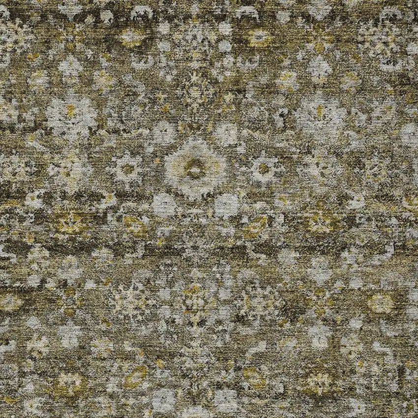 Brown And Beige Oriental Washable Indoor Outdoor Area Rug Photo 6