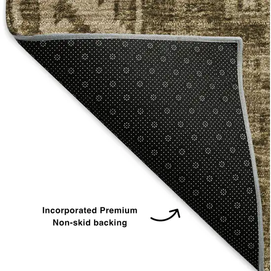 Brown And Beige Patchwork Washable Area Rug With UV Protection Photo 4