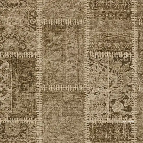 Brown And Beige Patchwork Washable Indoor Outdoor Area Rug Photo 4