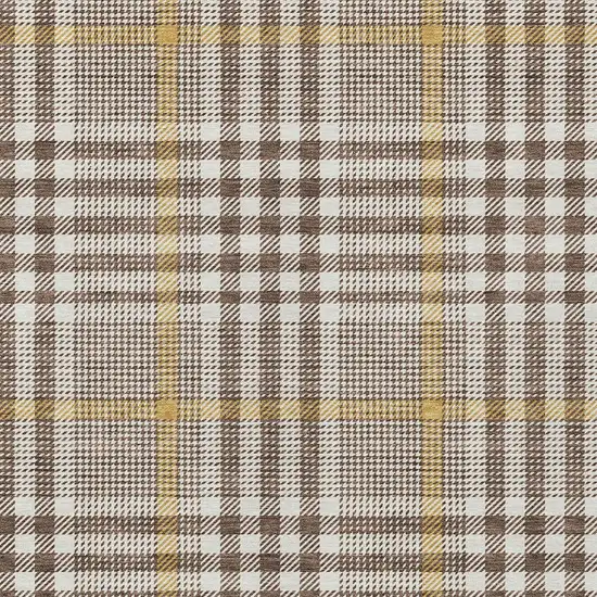 Brown And Beige Plaid Washable Indoor Outdoor Area Rug Photo 5