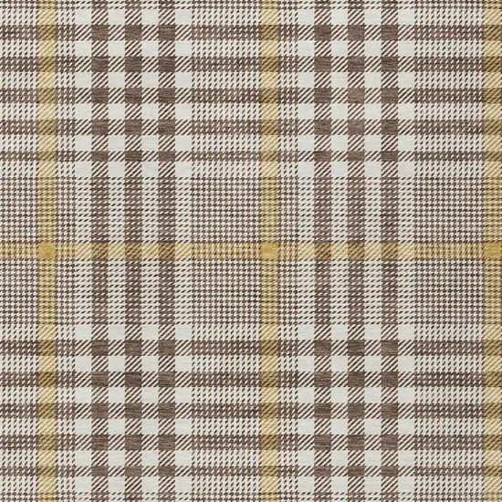 Brown And Beige Plaid Washable Indoor Outdoor Area Rug Photo 5