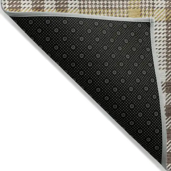 Brown And Beige Plaid Washable Indoor Outdoor Area Rug Photo 3