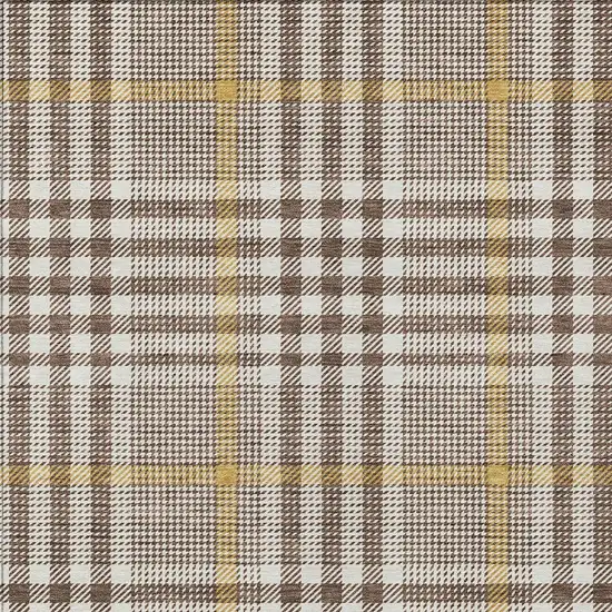 Brown And Beige Plaid Washable Indoor Outdoor Area Rug Photo 5