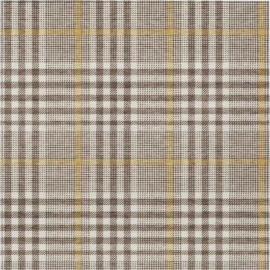 Brown And Beige Plaid Washable Indoor Outdoor Area Rug Photo 6