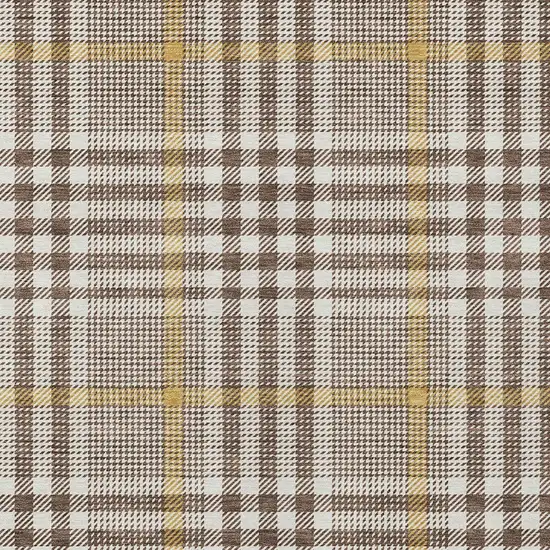 Brown And Beige Plaid Washable Indoor Outdoor Area Rug Photo 5