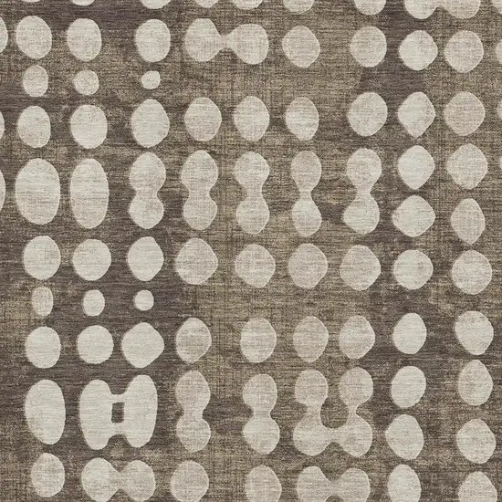 Brown And Beige Polka Dot Washable Area Rug With UV Protection Photo 3