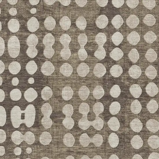 Brown And Beige Polka Dot Washable Area Rug With UV Protection Photo 3